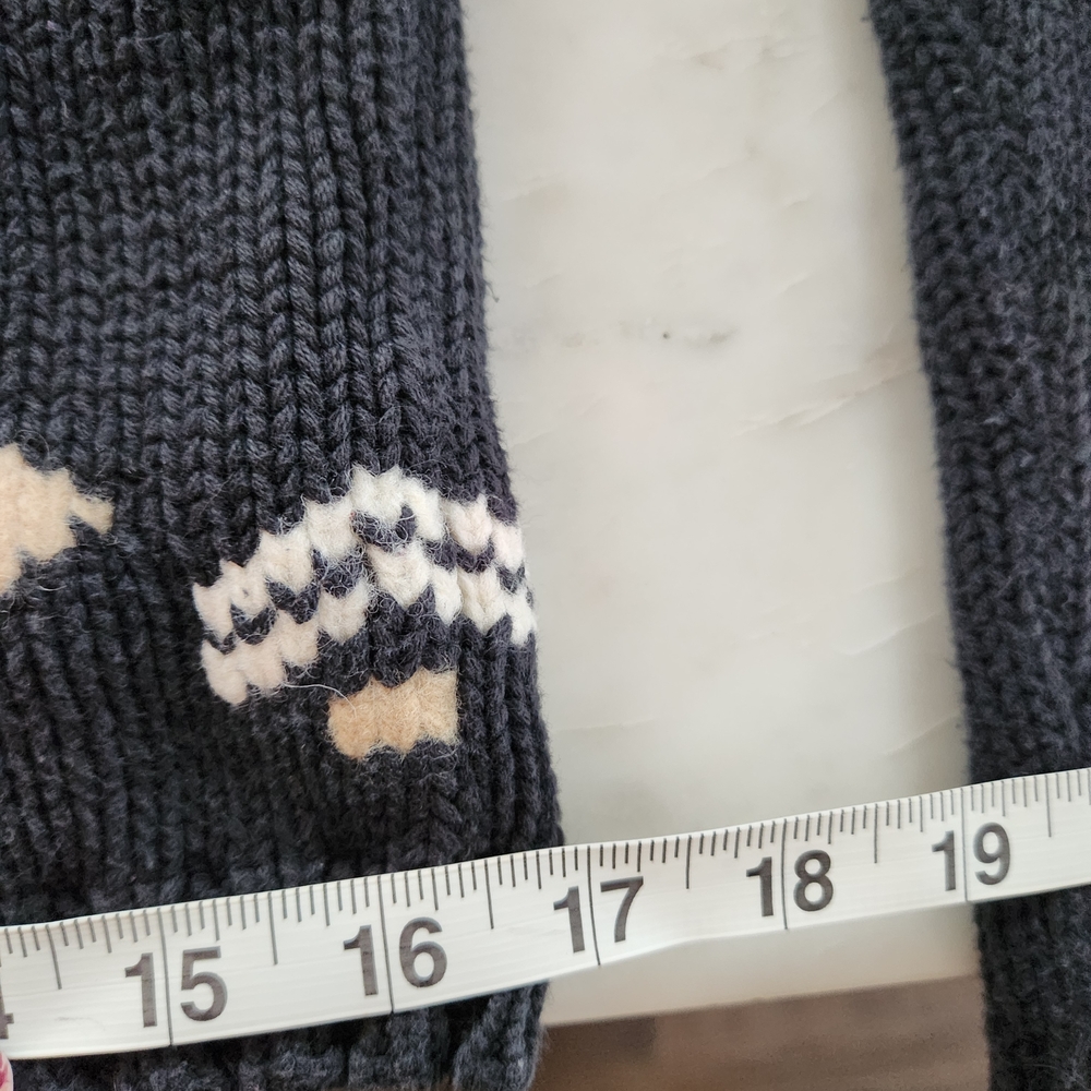 Vintage Tommy Hilfiger Navy Cotton Wool Ski Turtleneck Sweater SZ M Preppy Cabin - Picture 8 of 9